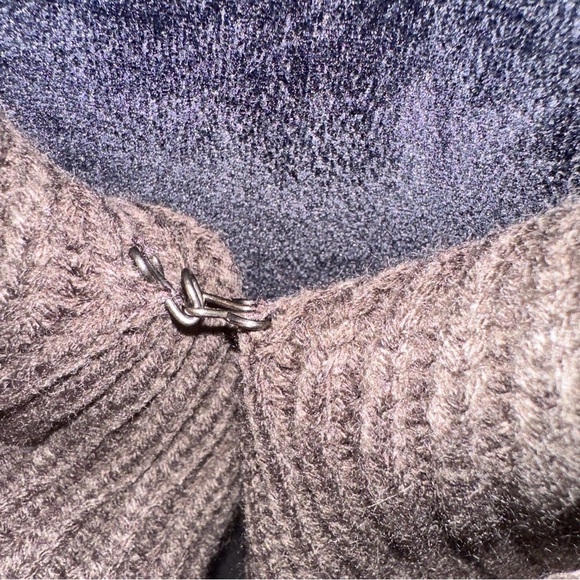 VTG Y2K Cache Cardigan Sweater Vest Womens Small Faux Fur Trim Brown Shag - Picture 10 of 12